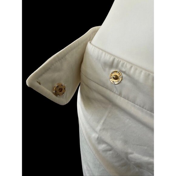 Gucci Women's Pants Dress Flat Front White 100%Cotton MADE IN ITALY US 40 - Picture 3 of 9